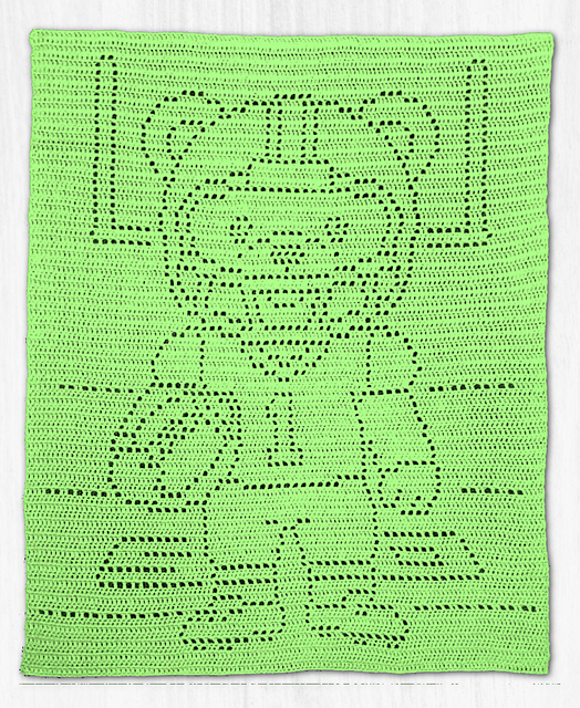 American Football Bear Filet Blanket