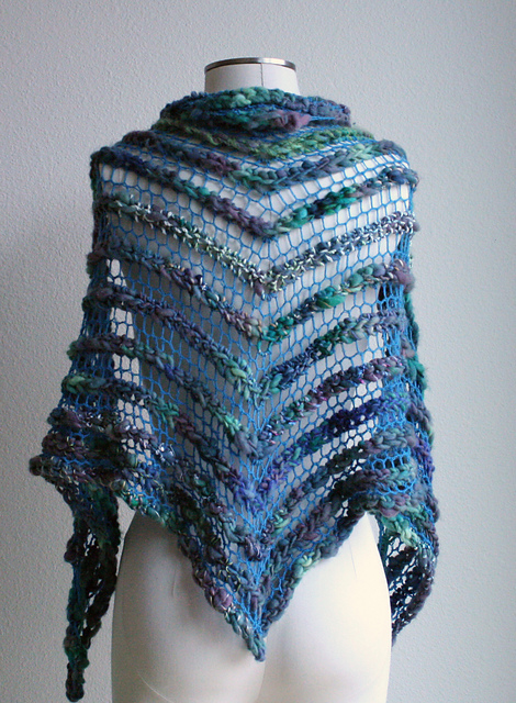 Crocheted Handspun Wiggle Shawl