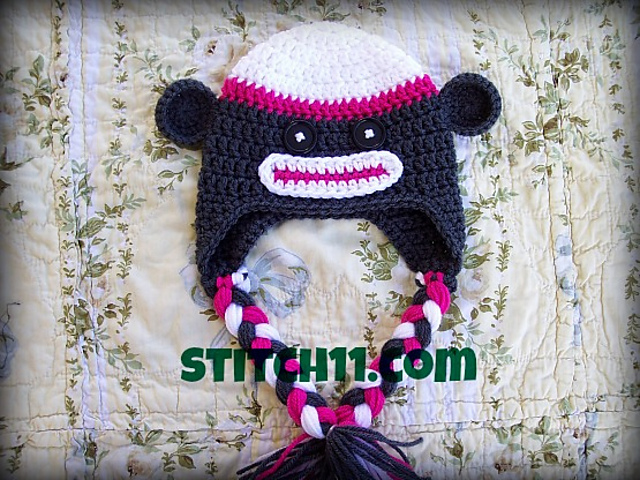 6 Month Sock Monkey Hat