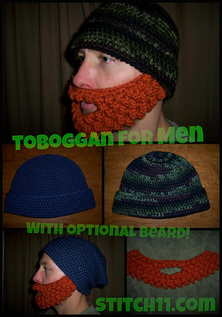 Toboggan for Men with Optional Beard