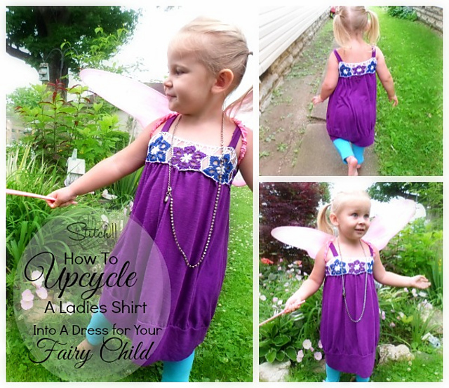 Upcycled Ladies Shirt Into Child Size Dress