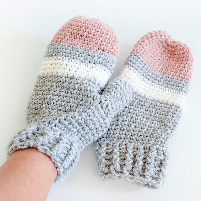 Mixed Stripe Mittens