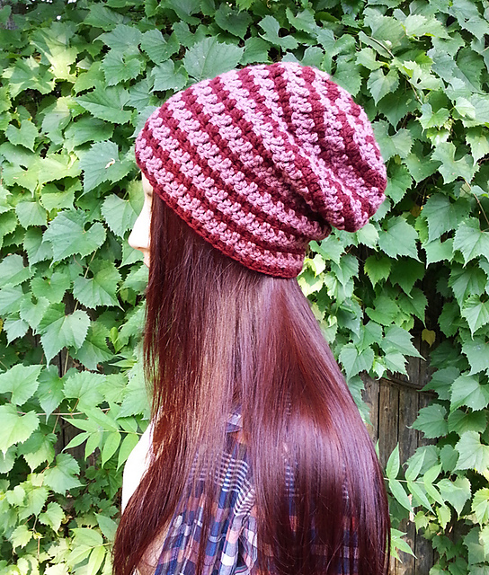 Slouchy Striped Beanie