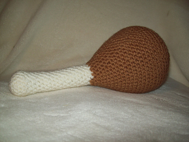Crochet Giant Turkey Leg Dog Toy 