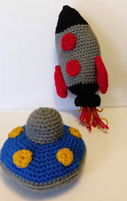 Rocket ship and Flying Saucer