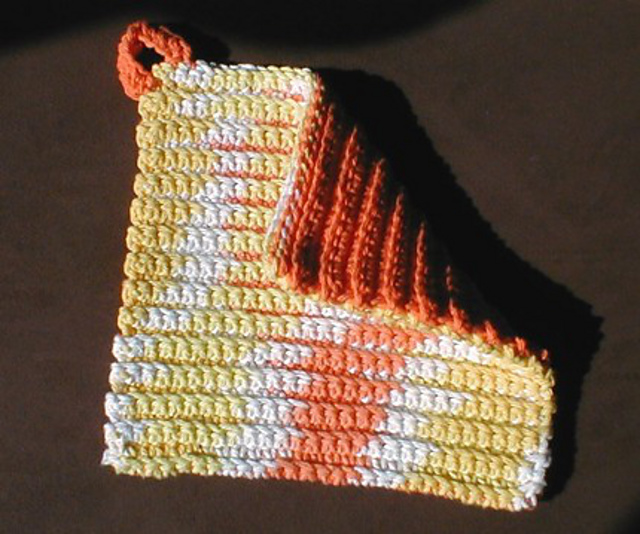 Double Thick Two-color potholder - Gone Green