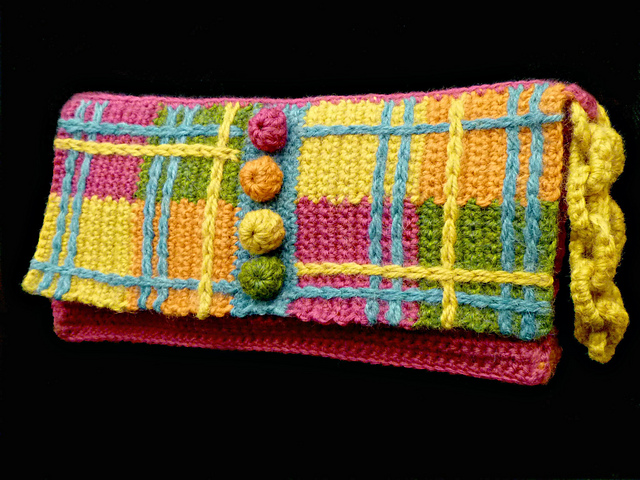 Plaid Wristlet Purse