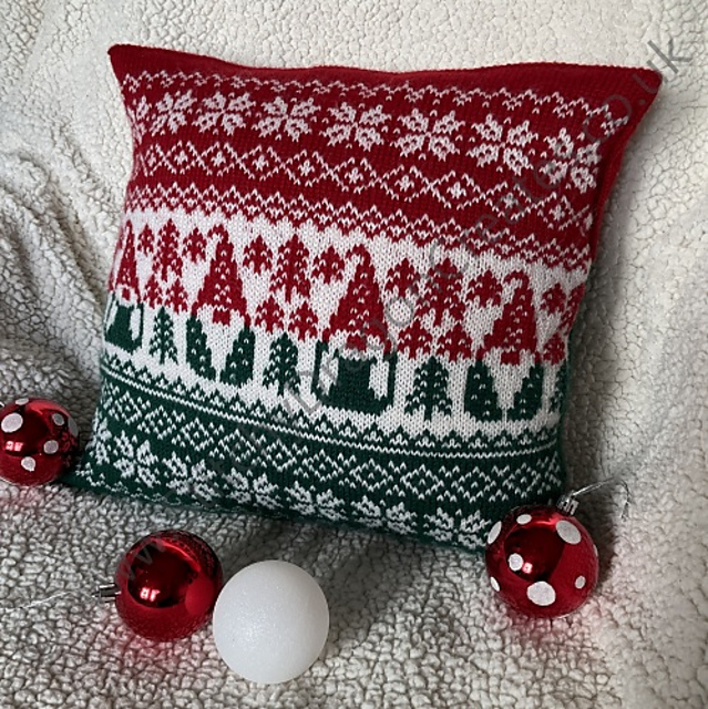 Talvitontut (Winter Gnomes) Cushion Cover