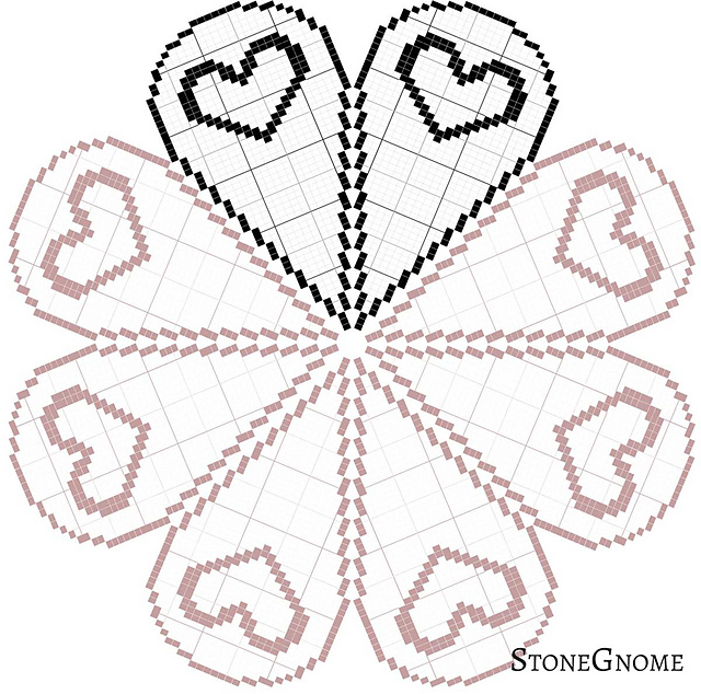 Filét Heart Table Topper