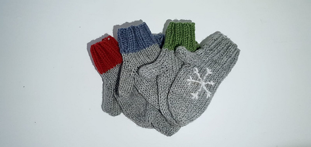 Two Tone Mittens & Snowflake Mittens