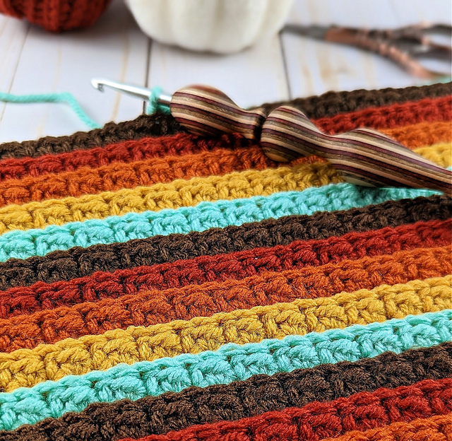 Striped Harvest Afghan