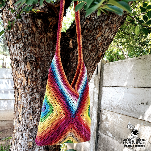 Easy Crochet Squares Tote Bag