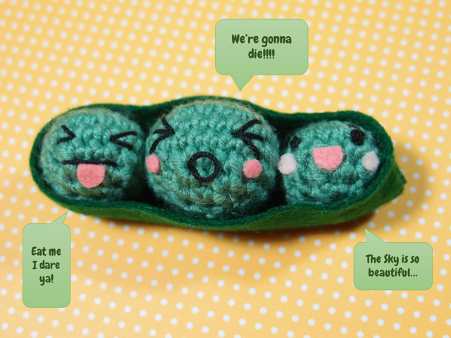 super cute crochet peas