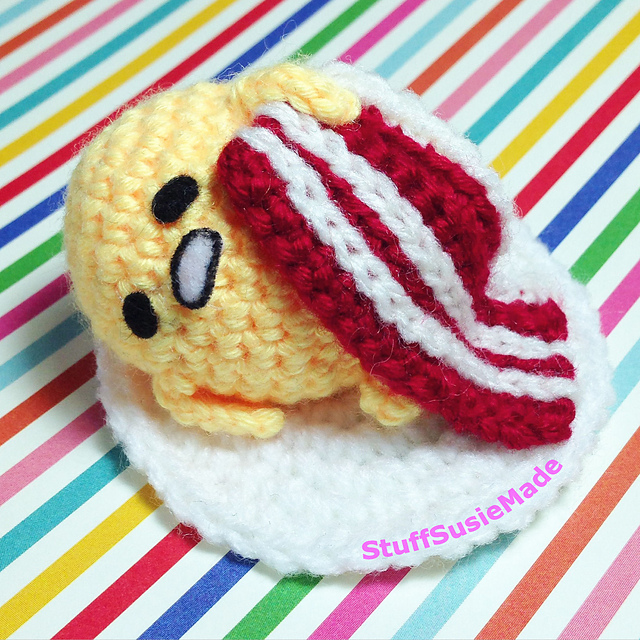 Ravelry: Lazy Egg or Gudetama with bacon pattern by Susie