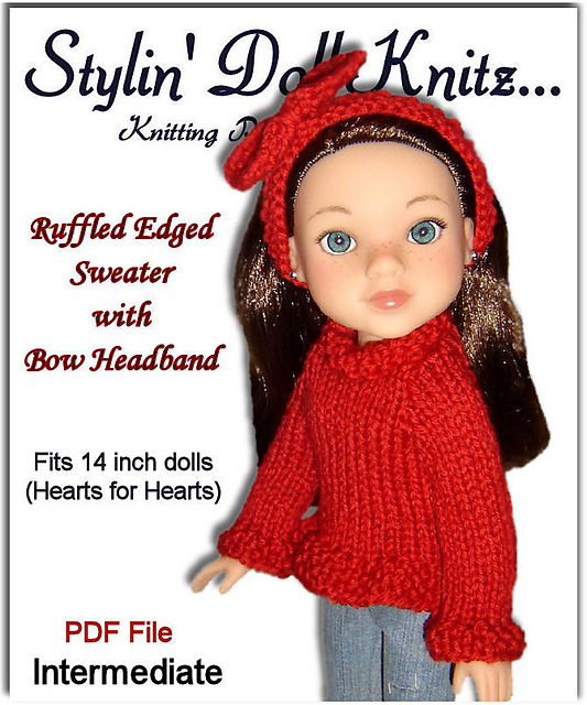 Hearts for Hearts Doll Sweater and Headband  242