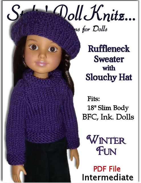 Fits BFC, Ink Doll. Sweater and Slouchy Hat 704