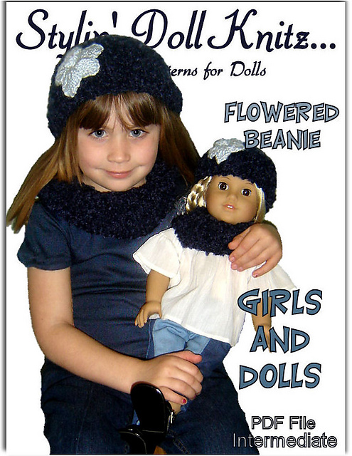 Matching Beanie,neckwarmer Girl and Doll 402