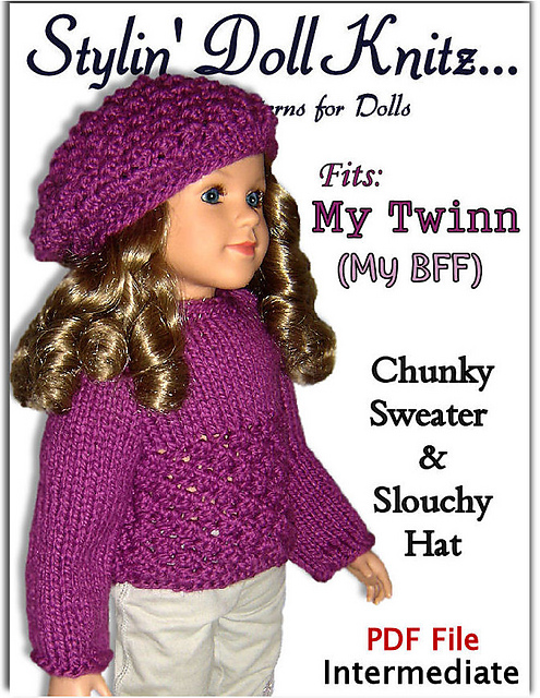My Twinn, 23 inch doll, My BFF sweater, hat 643