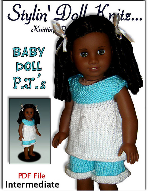 Baby Doll Pajamas, American Girl Doll, 18 inch.104