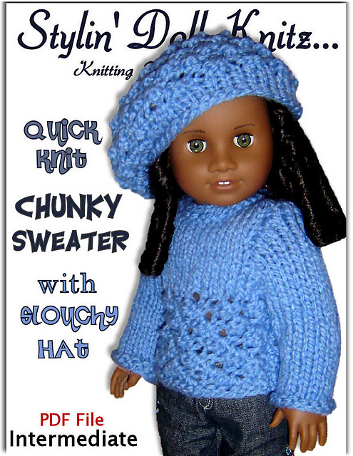 Sweater,Hat. Fits American Girl,18" Gotz 043
