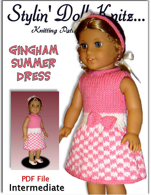 Gingham dress American Girl, 18 inch, 040