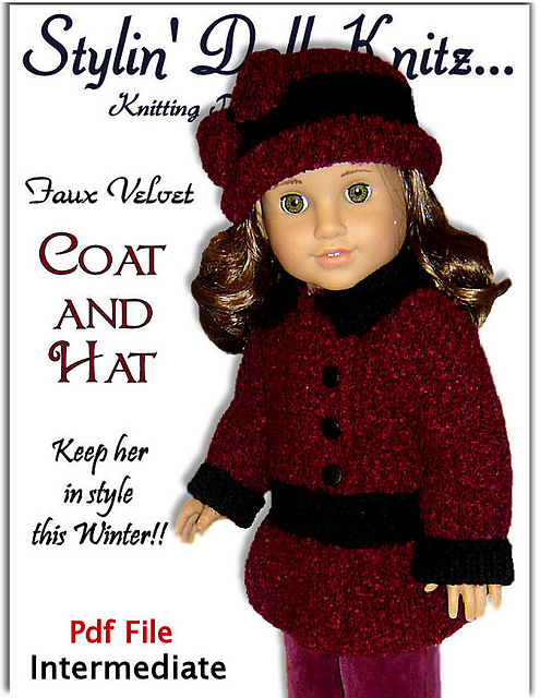 American Girl,18 in. doll Velvet Coat and Hat