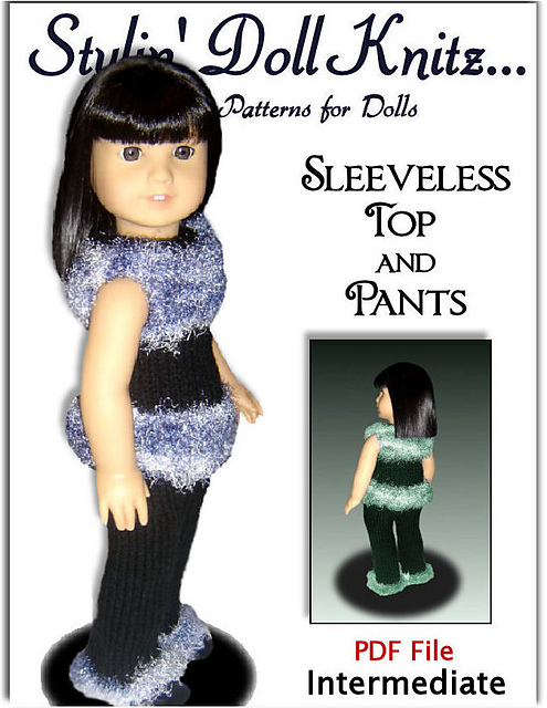 American Girl and 18 inch Sleeveless top,pants 032