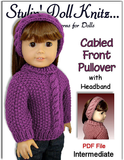 Fits 18 inch American Girl Doll, Cabled Front 003