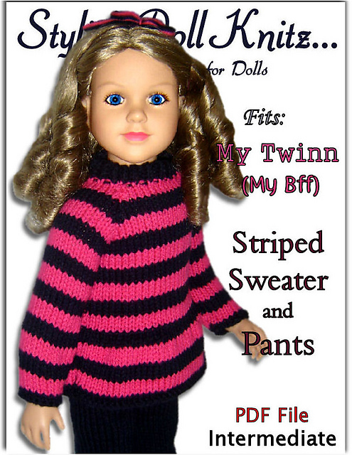 Striped Sweater,Pants My Twinn, 23 in" dolls