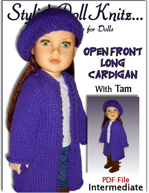 Long Cardigan for 18 inch dolls,American Girl