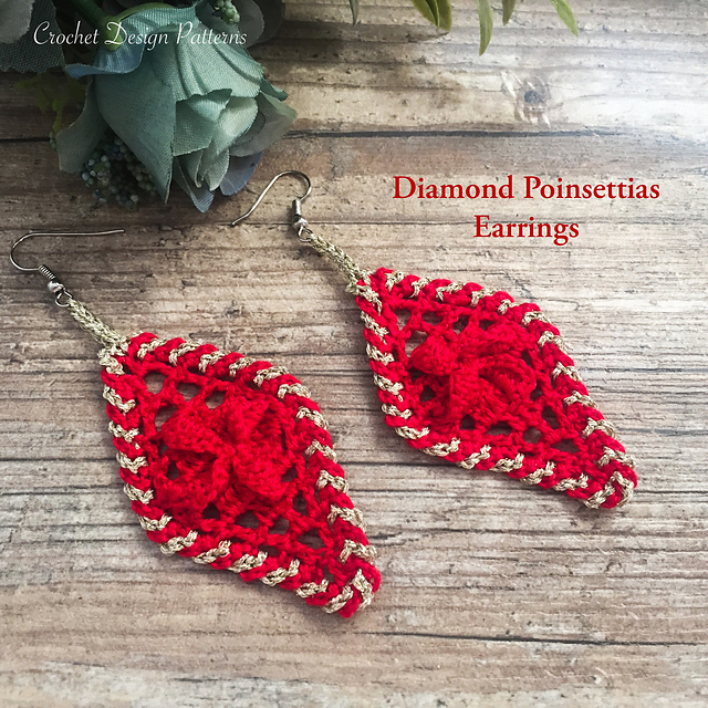 Diamond Poinsettias Earrings