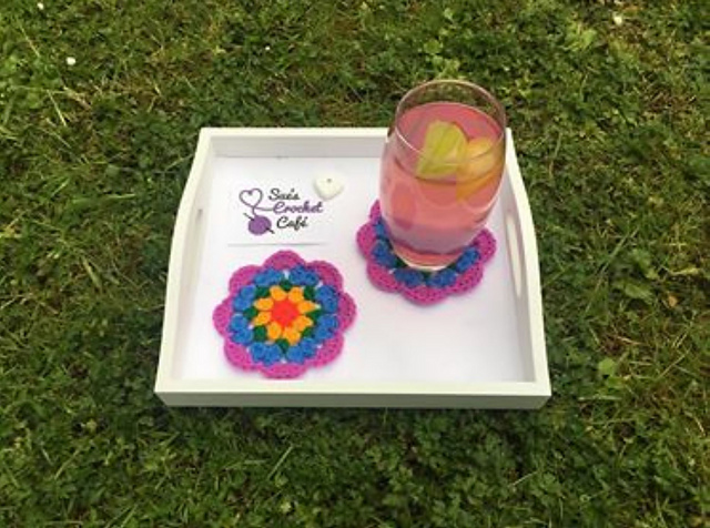 Rainbow Vintage Flower Coaster