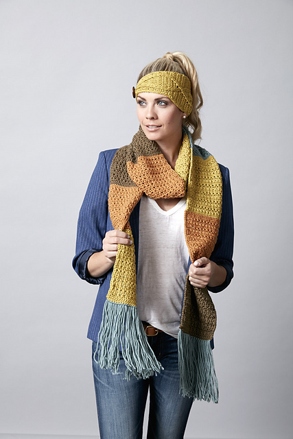 Chic Cross Cable Headband and Scarf Set