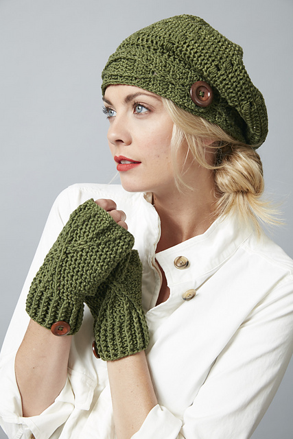 Riverside Button Fingerless Gloves