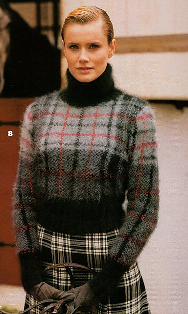 #8 Close Fitting Plaid Pullover