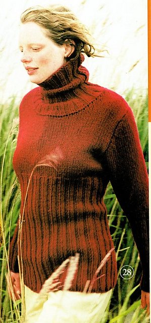 Ravelry: #28 Red Rib Pattern Sweater pattern by Rebecca Design Team