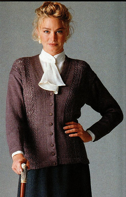 #32 Lace Panel Cardigan/ Bloomsbury Set: Cardigan