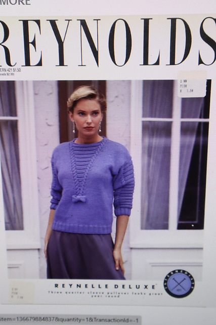 Reynolds #421 Ridge and Bow Pullover