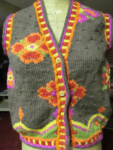Tapestry Vest with Flowers