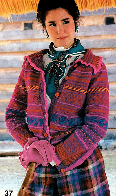 #37 Ruffled Jacquard Sweater