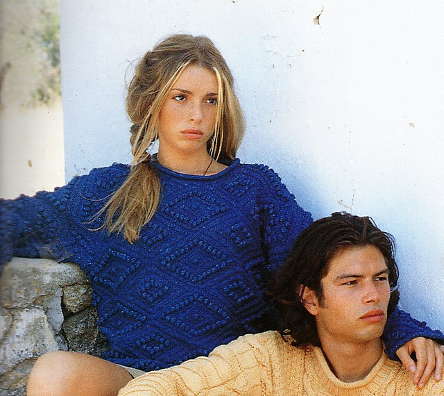 Quilted Denim Sweater