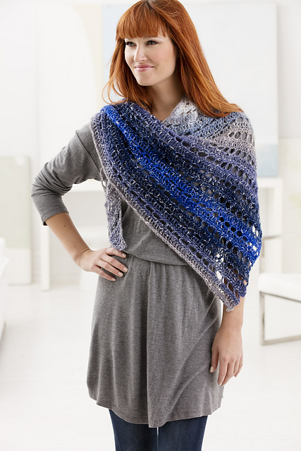 Diagonal Eyelets Shawl