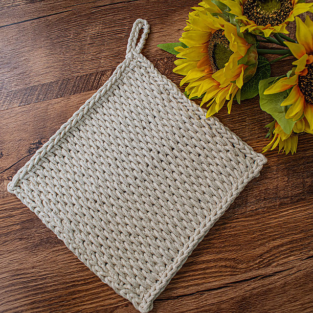 Easy Tunisian Hot Pad