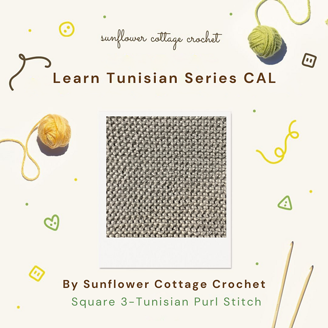 Square 3: Tunisian Purl Stitch