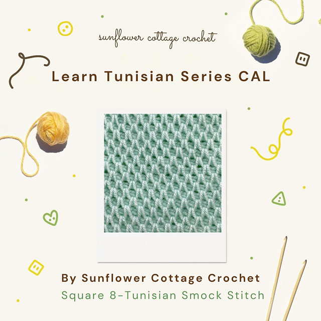 Tunisian Smock Stitch Square