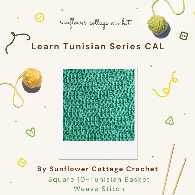 Tunisian Basket Weave Square