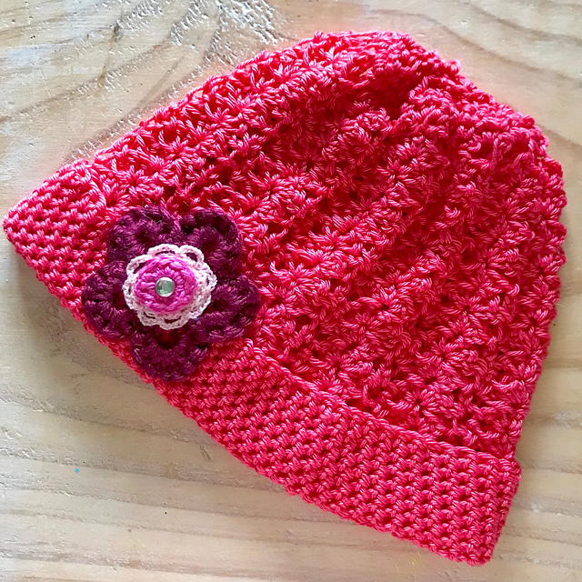 Baby Girl Crochet Hat with Flower