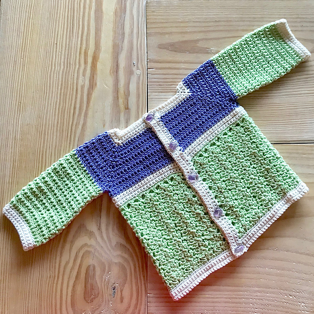 Bi-Color Baby Crochet Cardigan
