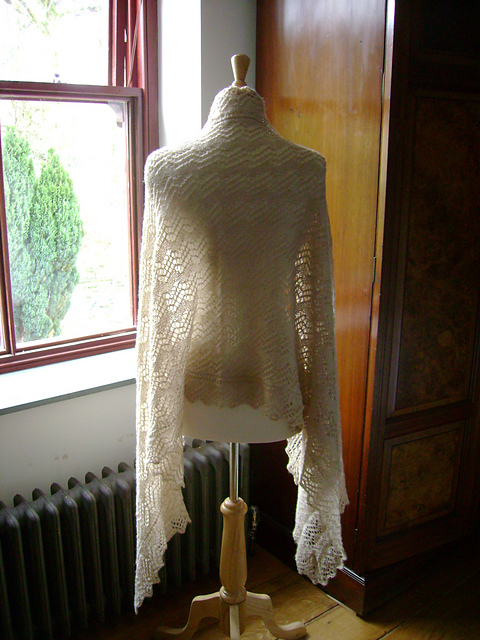 Zig Zag Shawl Wrap Scarf Bordered
