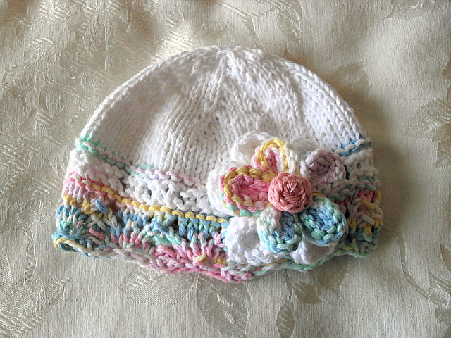 Knitted Lace Cloche in White and Pastels